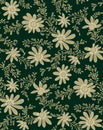 Seamless antique flower leaf pattern design