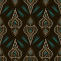 Seamless antique lace pattern ornament. Geometric background design