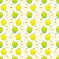 Seamless apple pattern - yellow and green apples.