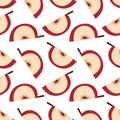 Seamless Apple Slice Pattern Flat Vector Fruit Background Royalty Free Stock Photo