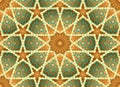 Seamless arabic geometric ornament in color.Two-level composition