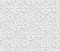 Seamless arabic geometric pattern, 3D white background, indian ornament Royalty Free Stock Photo