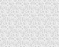 Seamless arabic geometric pattern, 3D white pattern, indian ornament, persian motif, vector.