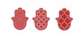 Seamless arabic khamsa hand of fatima illustration background pattern in vector,moroccan traditional art