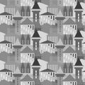 Seamless architectural pattern. Royalty Free Stock Photo