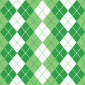 Dashed Argyle in Green and White