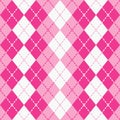 Dashed Argyle in Pink and White