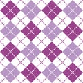 Dashed Argyle Pattern in Purple and White
