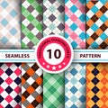 Seamless argyle plaid blue pattern. Diamond check