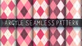 Seamless argyle plaid pink pattern.