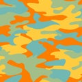 Seamless Army Camouflage, Colored Military Background Ready for Textile Prints.