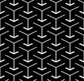 Seamless arrows pattern. Black geometric texture.