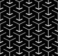 Seamless arrows pattern. Black geometric texture.