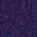 Seamless art deco geometric purple pattern