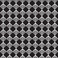 Seamless Art Deco vector palm leaf feather checkerboard pattern texture