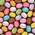 Seamless assorted macarons pattern