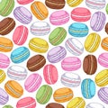 Seamless assorted macarons pattern