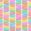 Seamless assorted macarons pattern.
