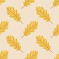 Seamless autum leaf cartoon pattern