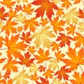 Seamless Autumn Fall Leaves Pattern Vector Royalty Free Stock Photo