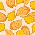 Seamless autumn leafy background for wrap design