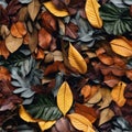 Seamless. Autumn leaves on the ground Royalty Free Stock Photo