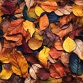 Seamless. Autumn leaves on the ground Royalty Free Stock Photo