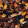 Seamless. Autumn leaves on the ground Royalty Free Stock Photo