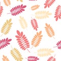 Autumn vector pattern. Hand draw autumn colorful leaves. Royalty Free Stock Photo