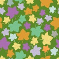 Seamless autumn leaves vector pattern