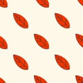 Seamless autumn pattern from colorful leaves. Strict flat design. Printing on fabric, wrapping paper. Vector Royalty Free Stock Photo