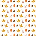 Seamless autumn pattern with decorative flowers, design for paper, cover, fabric, texture interior, gift wrap packaging