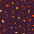 Seamless autumn pattern. Flat vector endless print for cloth