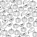 Seamless autumn pattern with pumpkins. Thanksgiving tiled background Royalty Free Stock Photo