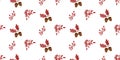 Seamless autumn pattern with rowan branches, acorns and bright autumn leaves. Background, printing on fabric and paper.