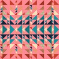 Seamless autumn triangle pattern abstract background with geometric texture memphis pastel trendy.