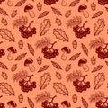 Seamless autumnal natural pattern in pastel colors.