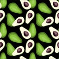 Seamless avocado pattern. Tile green vegetable background.