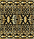 Seamless aztec pattern art deco style, vector illustration Royalty Free Stock Photo