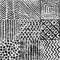 Seamless aztec pattern. Black and white grunge print. Vintage wa Royalty Free Stock Photo