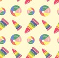 Seamless baby background from toys