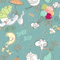 Seamless Baby Boy pattern Royalty Free Stock Photo