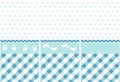 Seamless baby boy pattern, blue wallpaper set Royalty Free Stock Photo