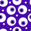 Seamless baby pattern with eye. Evil symbol
