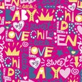 Seamless baby pattern with words and inscriptions Love, Baby, Sweet.