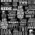 Seamless backdrop with quotes on theme of Beer. Black background