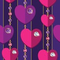 Seamless backgroud with hearts and diamonds