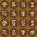 Seamless background with American Indians relics dingbats characters