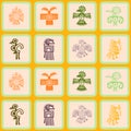 Seamless background with American Indians relics dingbats characters