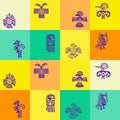 Seamless background with American Indians relics dingbats characters